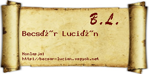 Becsár Lucián névjegykártya
